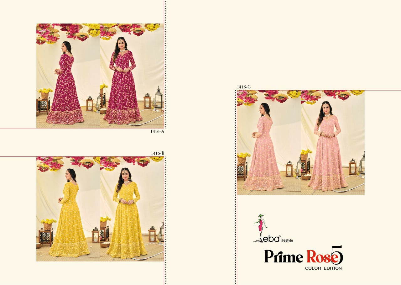 Eba Prime Rose Color Edition 5 Heavy Wedding Wear Designer Salwar Kameez Collection